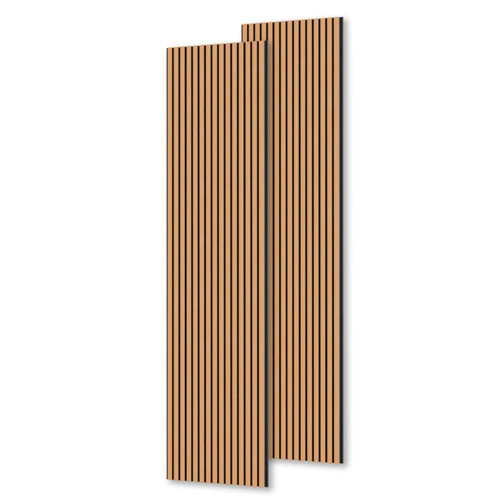 0.9 in. x 1.97 ft. x 7.87 ft. Light Brown Acoustic 3D Oak Overlapping Wood Slat Decorative Wall Paneling 2-Pack price history on PriceWatchPro