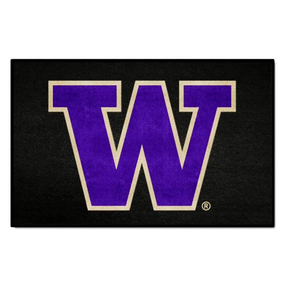 FANMATS Washington Huskies Black 2 ft. x 3 ft. Starter Mat Area Rug ...