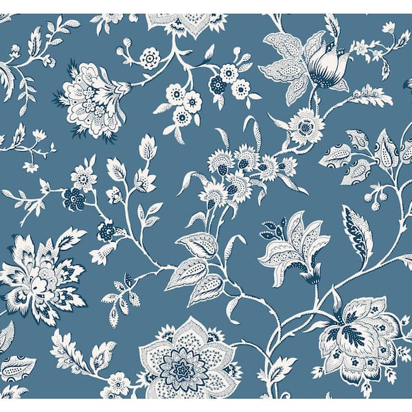 York Wallcoverings Sutton Blue Wallpaper Roll RT7821 - The Home Depot