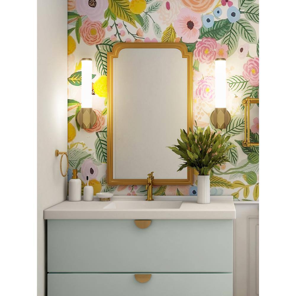 Modern Gold Dimmable 16" Wall Sconce with Prism Holder