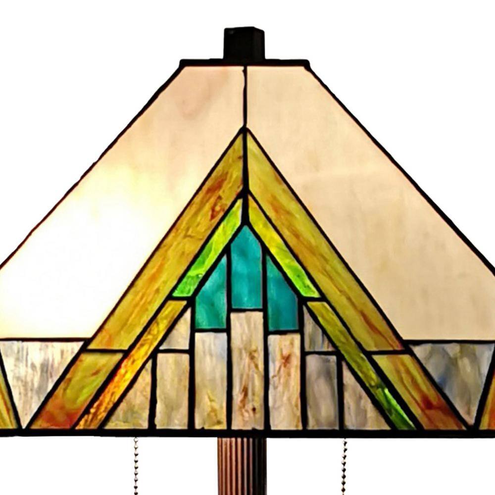 Tiffany Style 62" Bronze Stained Glass Mission Floor Lamp