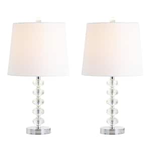 Kevin 22 in. Clear/Chrome Glass/Metal LED Table Lamp (Set of 2)