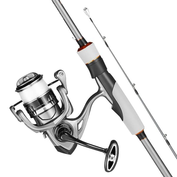Rod and Fishing Reel Combo, 6.5 ft. 2-Piece Rods, 7 Plus 1 Ball Bearings, EVA Handle, Ceramic Guides, IM6 Carbon Fiber