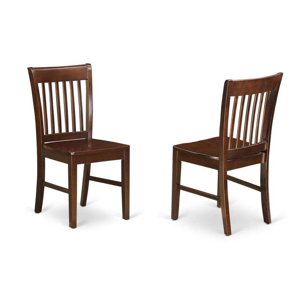 Mahogany Finish Round Dining Table with 4 High Back Chairs