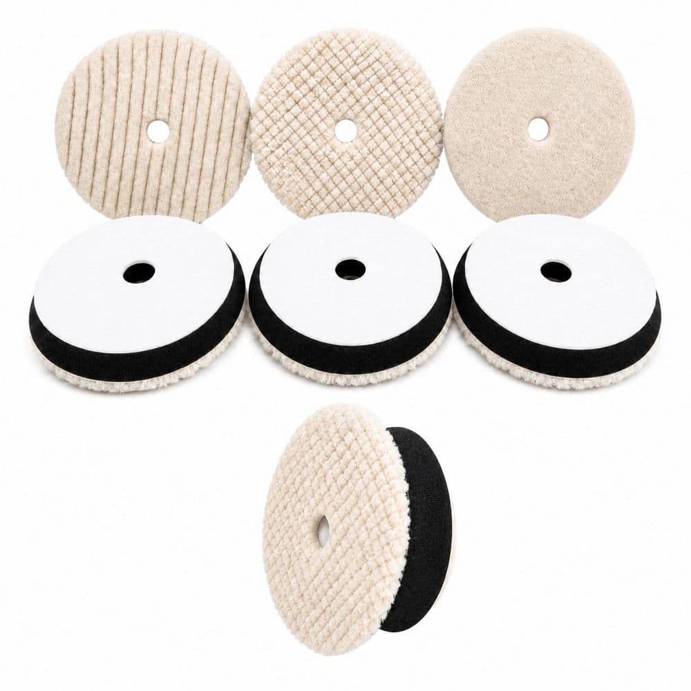 6 Inch Lambswool Wool Cutting and Buffing Pad Set with Heavy Cut and Finishing for 5 Inch Backing Plate 3pcs price history on PriceWatchPro