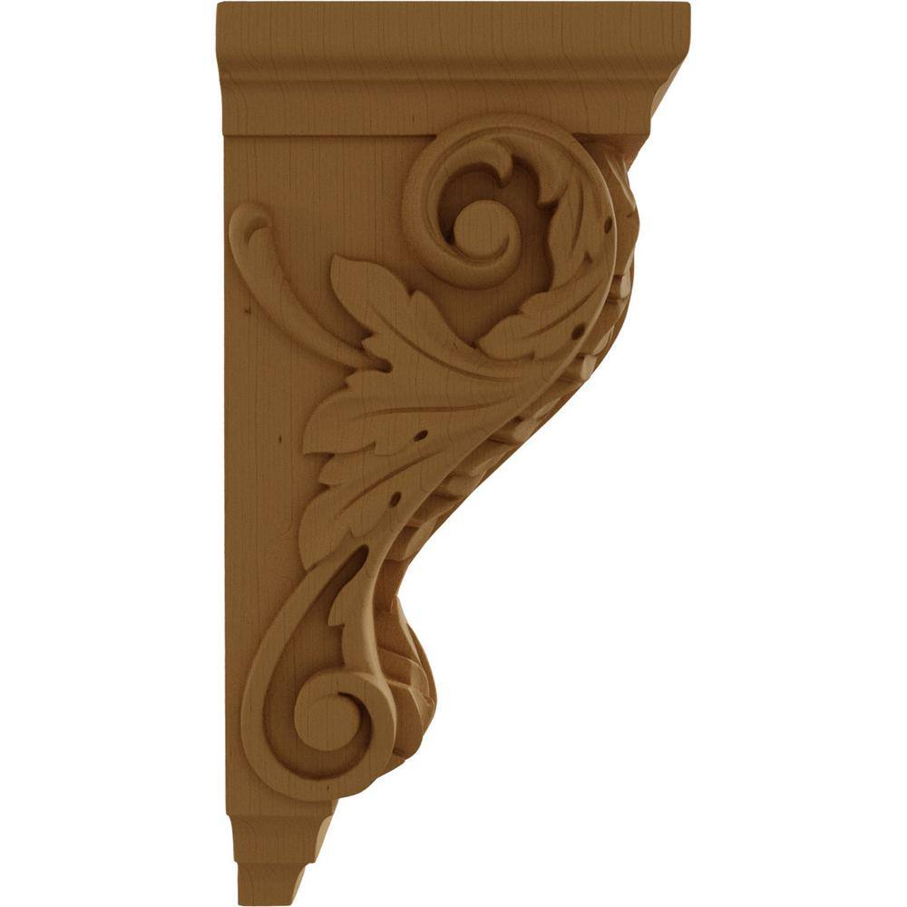 Large Acanthus Alder Wood Corbel 5"W x 7"D x 14"H