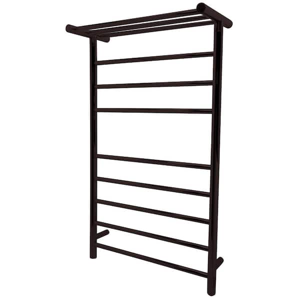 ANZZI Eve Series 8-Bar Wall Mounted Electric Plug-In Bathroom Towel Warmer Rack in Oil Rubbed Bronze Finish Stainless Steel