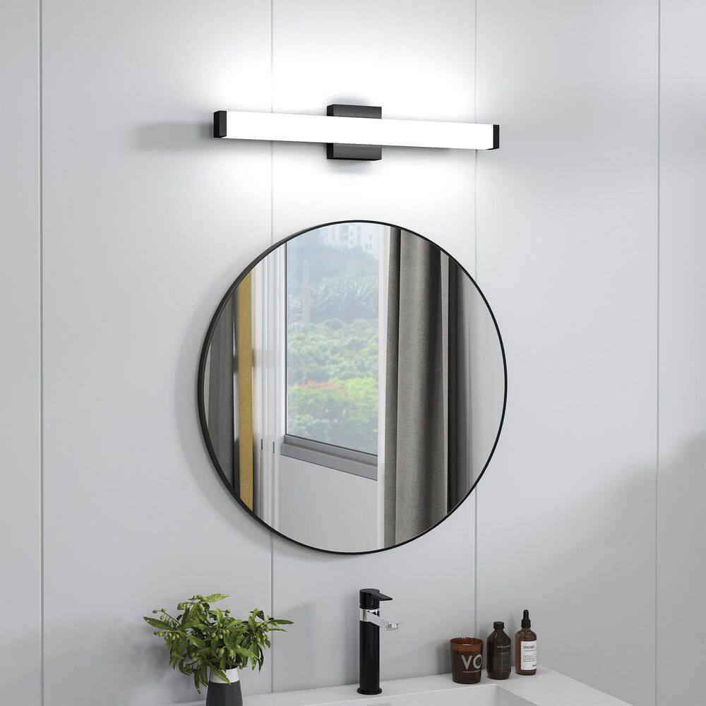 25 in. 1-Light Black LED Vanity-Light Bar Stainless Steel Bathroom Wall Fixture Dimmable and Moisture-Resistant price history on PriceWatchPro