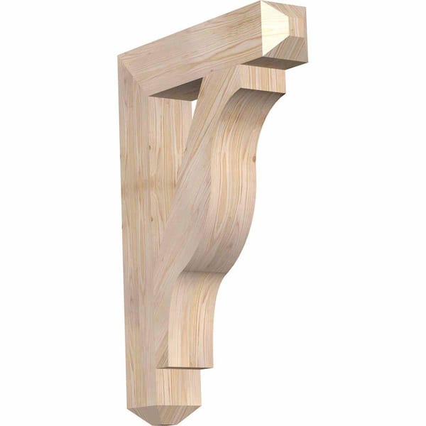 Ekena Millwork 5.5 in. x 40 in. x 28 in. Douglas Fir Funston Craftsman Smooth Bracket