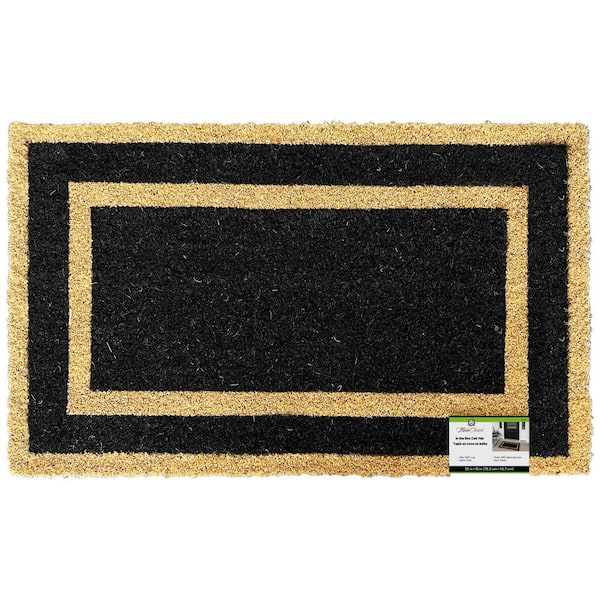 Unbranded FC In The Box Black 18 in. x 30 in. Coir Non-Slip Outdoor Door Mat