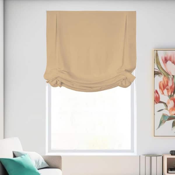 Chicology Khaki Cordless Light Filtering Privacy Polyester Roman Shade 27 in. W x 64 in. L