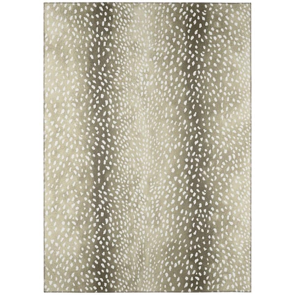 Safari Beige 5 ft. x 7 ft. 6 in. Indoor/Outdoor Washable Indoor/Outdoor Washable Rug