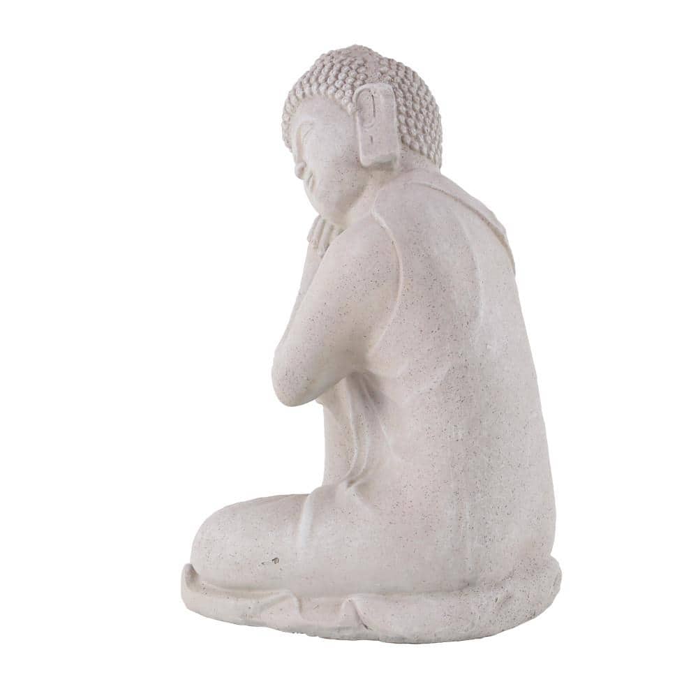 20" Gray Magnesium Oxide Meditating Buddha Garden Sculpture