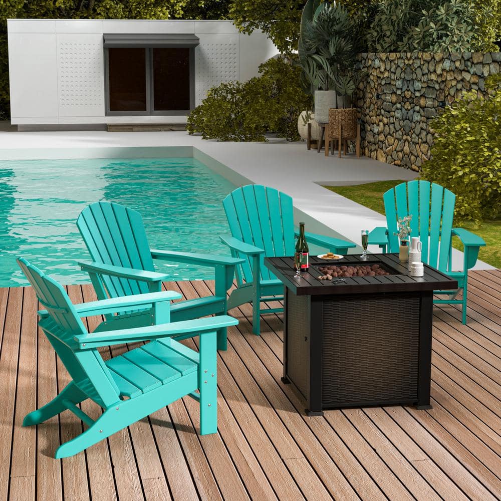 WESTIN OUTDOOR Mason 5Piece Outdoor Patio HDPE Poly Plastic Classic Adirondack Chair