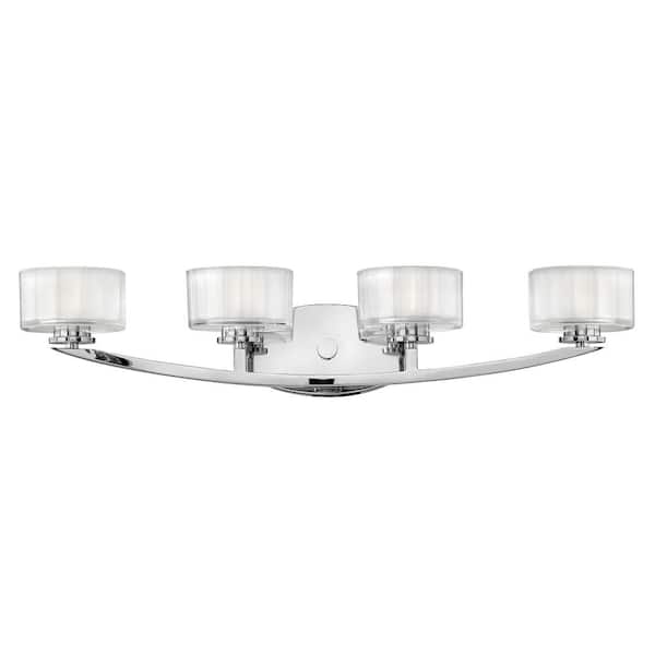 HINKLEY Meridian 29.0 in. 4 Light Chrome Vanity Light