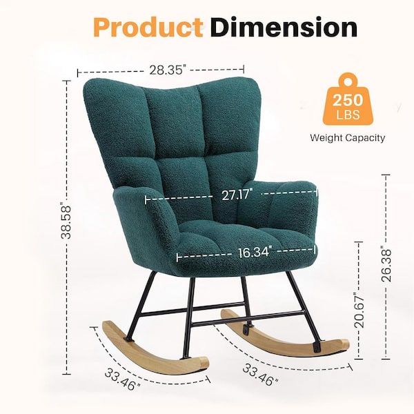 新品・未開封　unusual ROCKING CHAIR オリーブグリーン WONDER COMFORT Green Teddy Fabric Rocking Chair Nursery