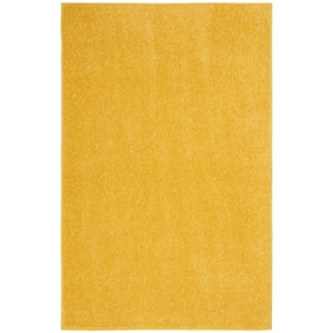 Essentials doormat 2 ft. x 4 ft. Yellow Solid Contemporary Indoor/Outdoor Patio Kitchen Area Rug