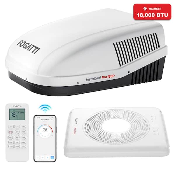 InstaCool Pro 18000 BTU RV Air Conditioner, Cool Only with LED Light, ADB with Smart Control, White, 2-Year Warranty
