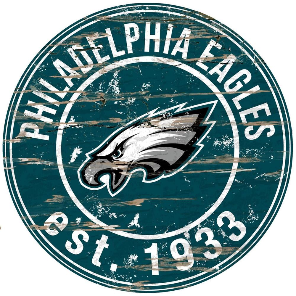 Adventure Furniture 24 NFL Philadelphia Eagles Round Distressed Sign  N0659-PHI - The Home Depot