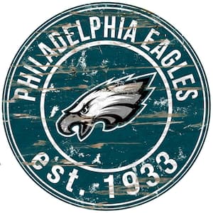 24" NFL Philadelphia Eagles Round Distressed Sign