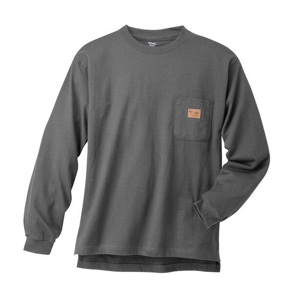 Walls Long Sleeve Heavyweight Crew Extra Large Regular Tee in Charcoal Gray