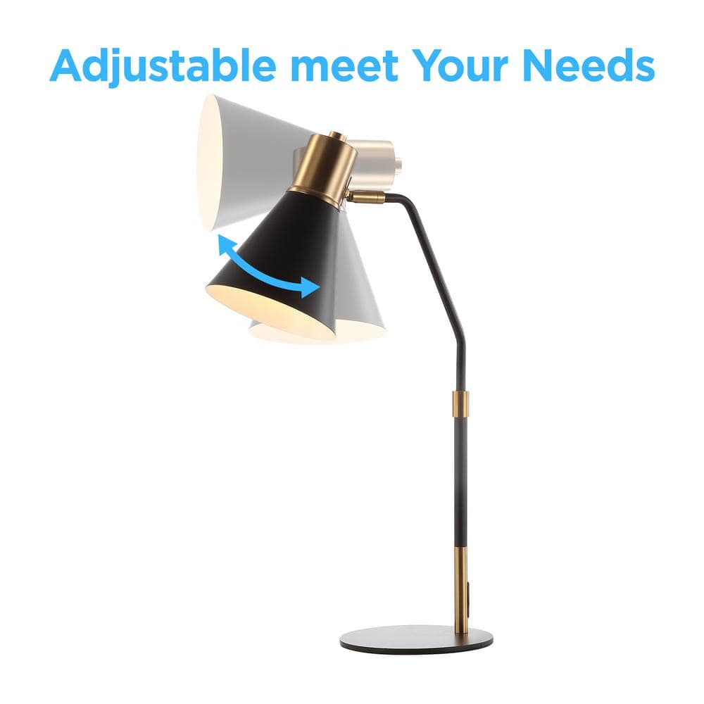Apollo 22.5" Black and Brass Metal LED Task Lamp
