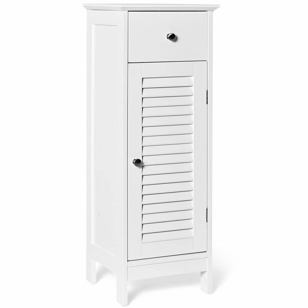 ANGELES HOME 13 in. W x 12 in. D x 34.5 in. H White Wooden Bathroom