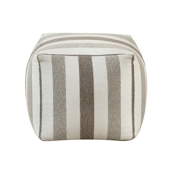 Eleena Multi Color Jacquard Fabric Square Pouf