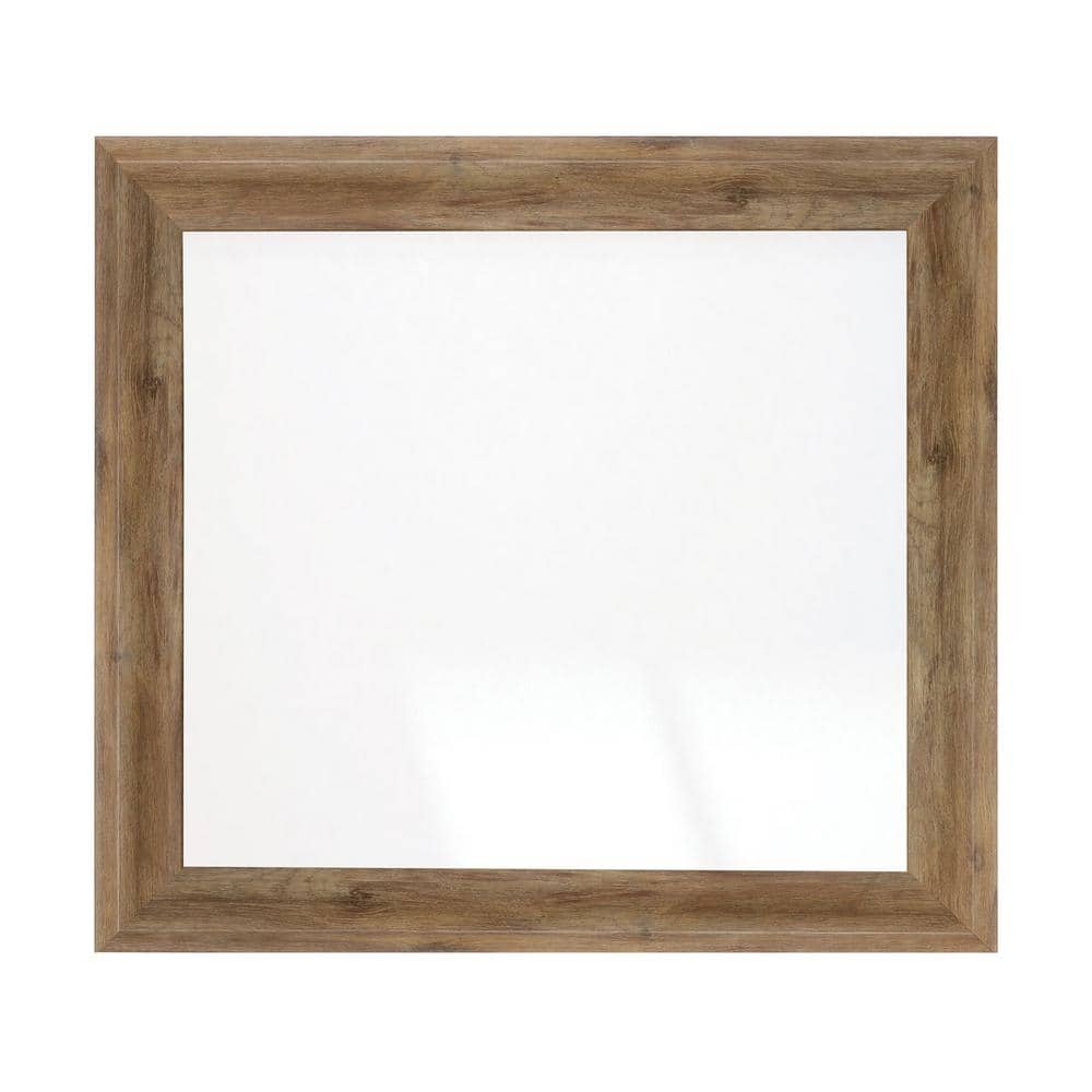 BrandtWorks 33 in. W x 33 in. H Americana Brown Rustic Sloped Wall Mirror 144SQ The Home Depot