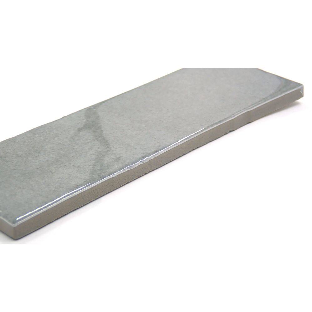Passion 3" x 8" Glossy Gray Porcelain Wall Tile