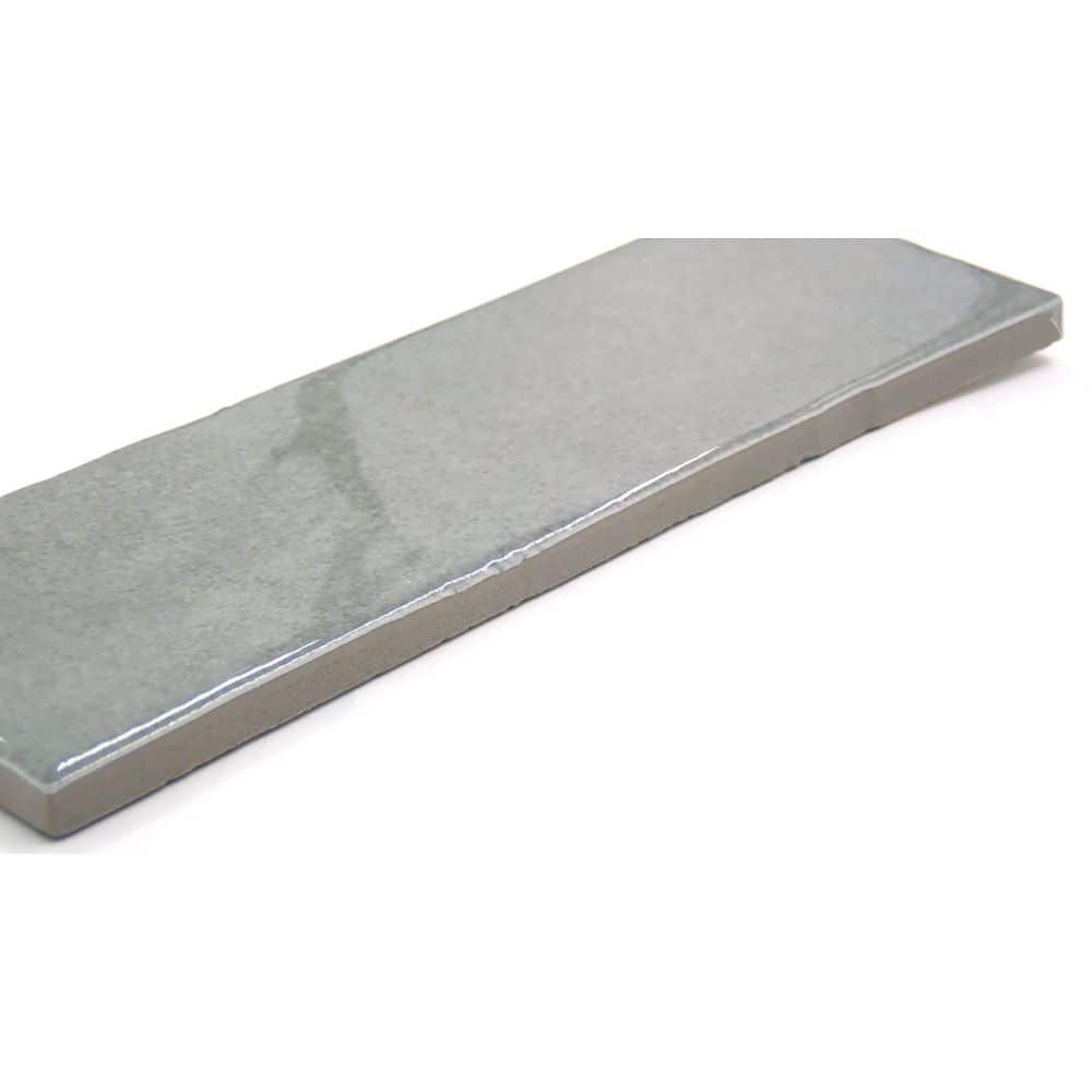 Passion 3" x 8" Glossy Gray Porcelain Wall Tile