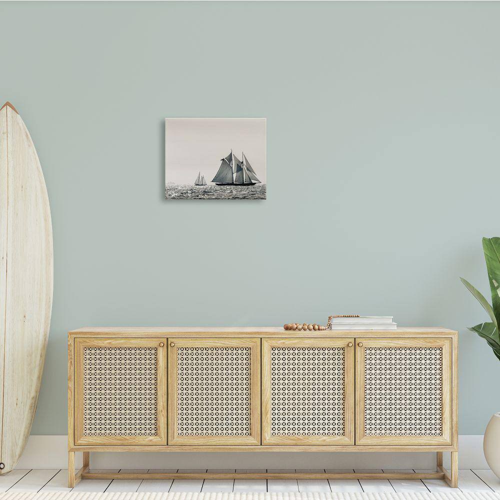 Grand Ocean Sailing Scene Abstract Canvas Wall Art, 20 x 16