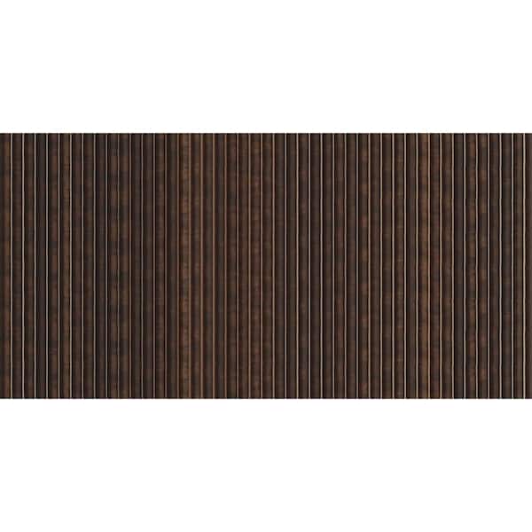 FROM PLAIN TO BEAUTIFUL IN HOURS Rounded Mini Slats 1/4 in. x 1 ft. x 7.88 ft. Wenge Glue-Up Foam Wood Slat Walls (10-Pack)/78.8 sq. ft.