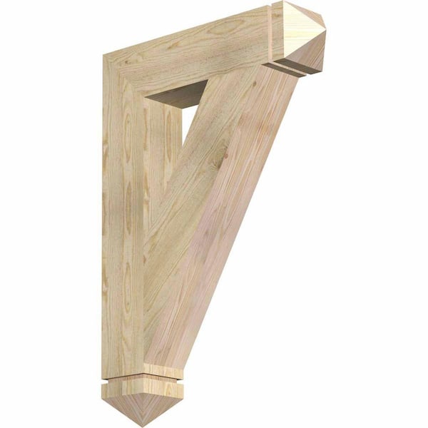 Ekena Millwork 6 in. x 40 in. x 28 in. Douglas Fir Traditional Arts and Crafts Rough Sawn Bracket