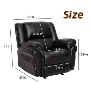 Brown Faux Leather Rocker Recliner with Highbacked