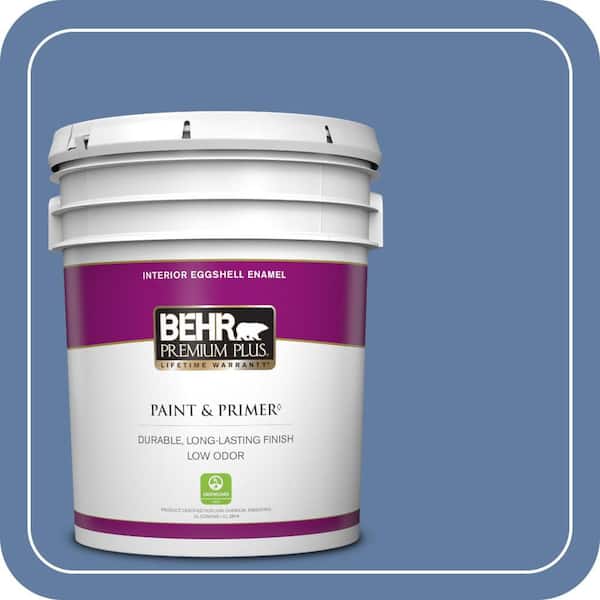 BEHR PREMIUM PLUS 5 gal. #600D-6 Blueberry Patch Eggshell Enamel Low Odor Interior Paint & Primer