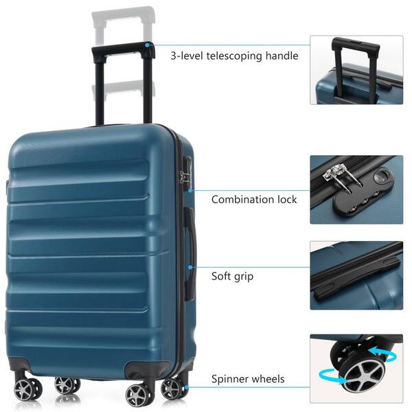 Merax 30.3 in. Inky Blue ABS Hardside Luggage Spinner Suitcase