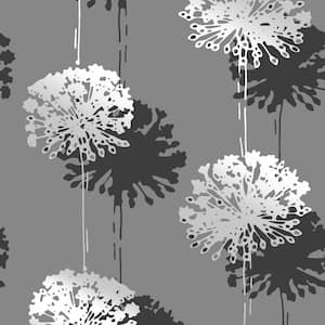 Hamsun Grey Dandelion Paper Strippable Wallpaper (Covers 56.4 sq. ft.)