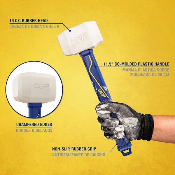16 oz. Pro Rubber Floor Mallet with 11.5 in. Plastic Handle