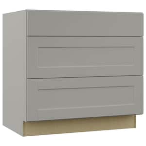Shaker Dove Gray Stock Assembled Pots and Pans Drawer Base Kitchen Cabinet (36 in. x 34.5 in. x 24 in.)