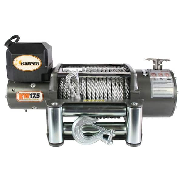 Keeper 17,500 lbs. Utility Electric Winch 12VDC with Wireless Remote