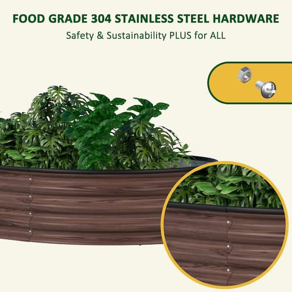 VEIKOUS 8 ft. x 2 ft. x 1 ft. Galvanized Raised Garden Bed 9