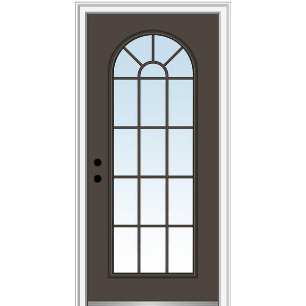 Mmi Door 32 In. X 80 In. Right-Hand Inswing Full Lite Round Top Clear  Classic Painted Fiberglass Smooth Prehung Front Door Z004840R - The Home  Depot