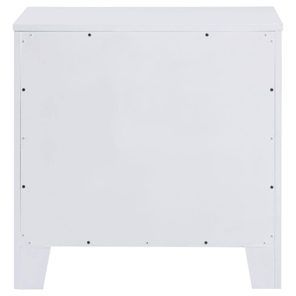 Anastasia Pearl White 2-Drawer Modern Nightstand