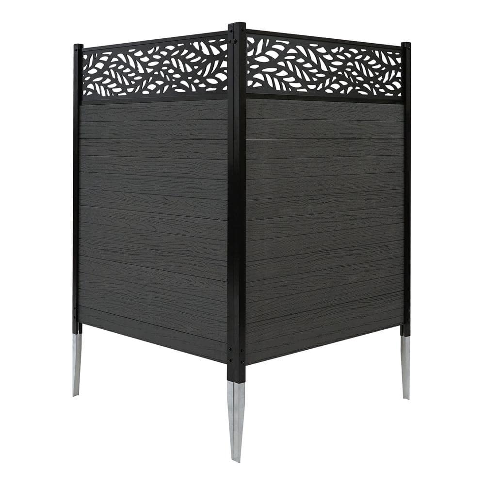 Nappa Charcoal Vinyl Privacy Screen Kit with Laser Cut Design