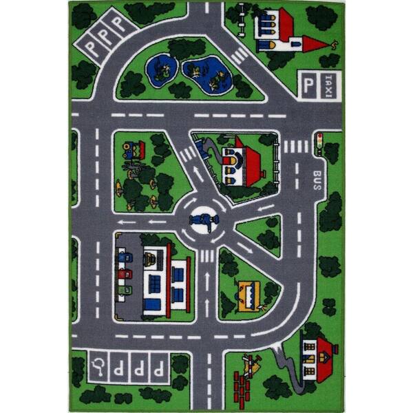 LA Rug Fun Time Streets Multi Colored 5 ft. x 8 ft. Area Rug FT 5019 19 ...