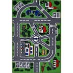 Fun Time Streets Multi Colored 8 ft. x 11 ft. Area Rug
