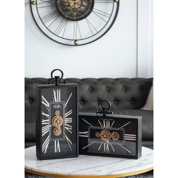 9.8 in. x 20.9 in. Modern Multicolor Analog Table Clock