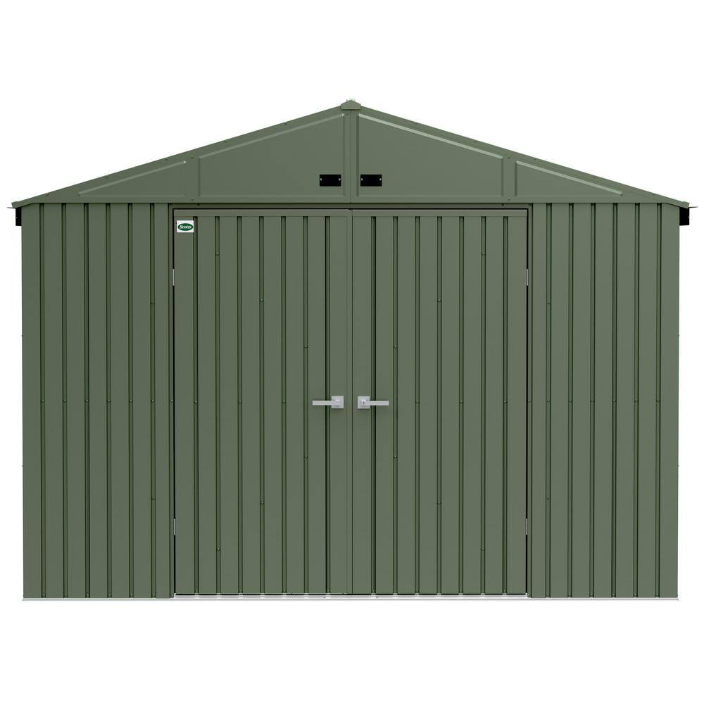 Green 10x14 Steel Lawn Care Storage Shed Kit