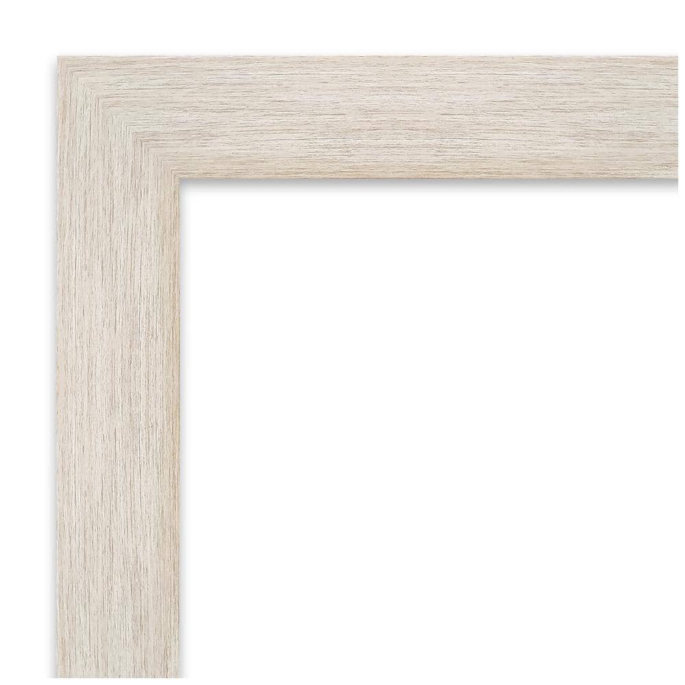 Hardwood Whitewash Rectangular Bathroom Vanity Mirror 23 x 29 inches
